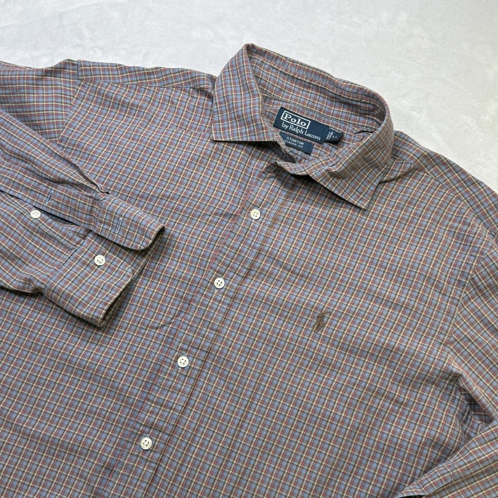 Polo Ralph Lauren Stanton Classic‎ Fit Plaid Shirt Mens XL Ivy Prep
